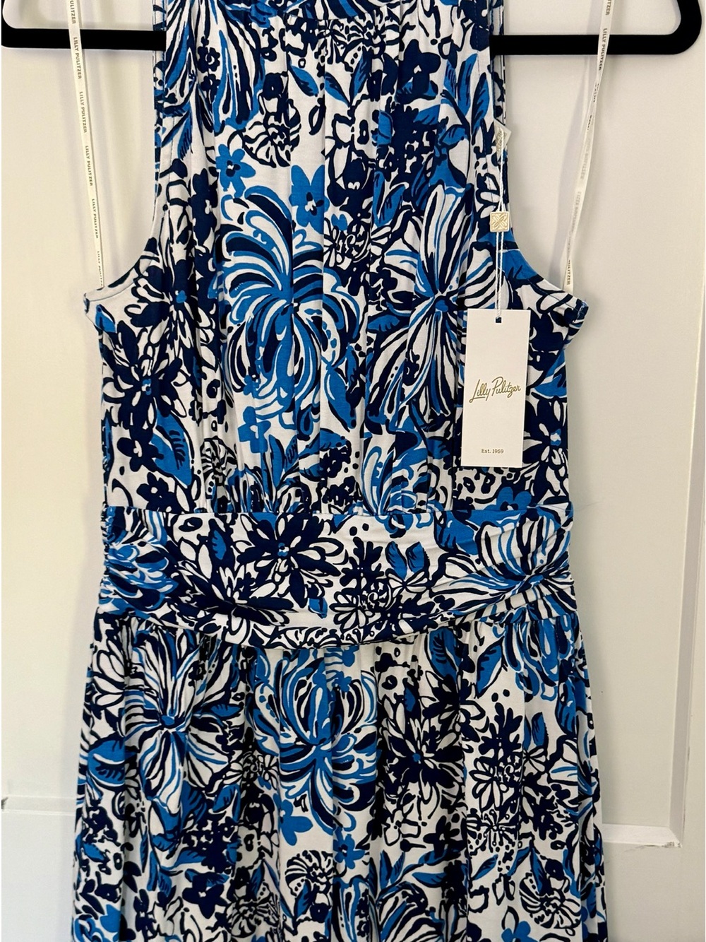 Lilly Pulitzer Blue & White Floral Midi Dress